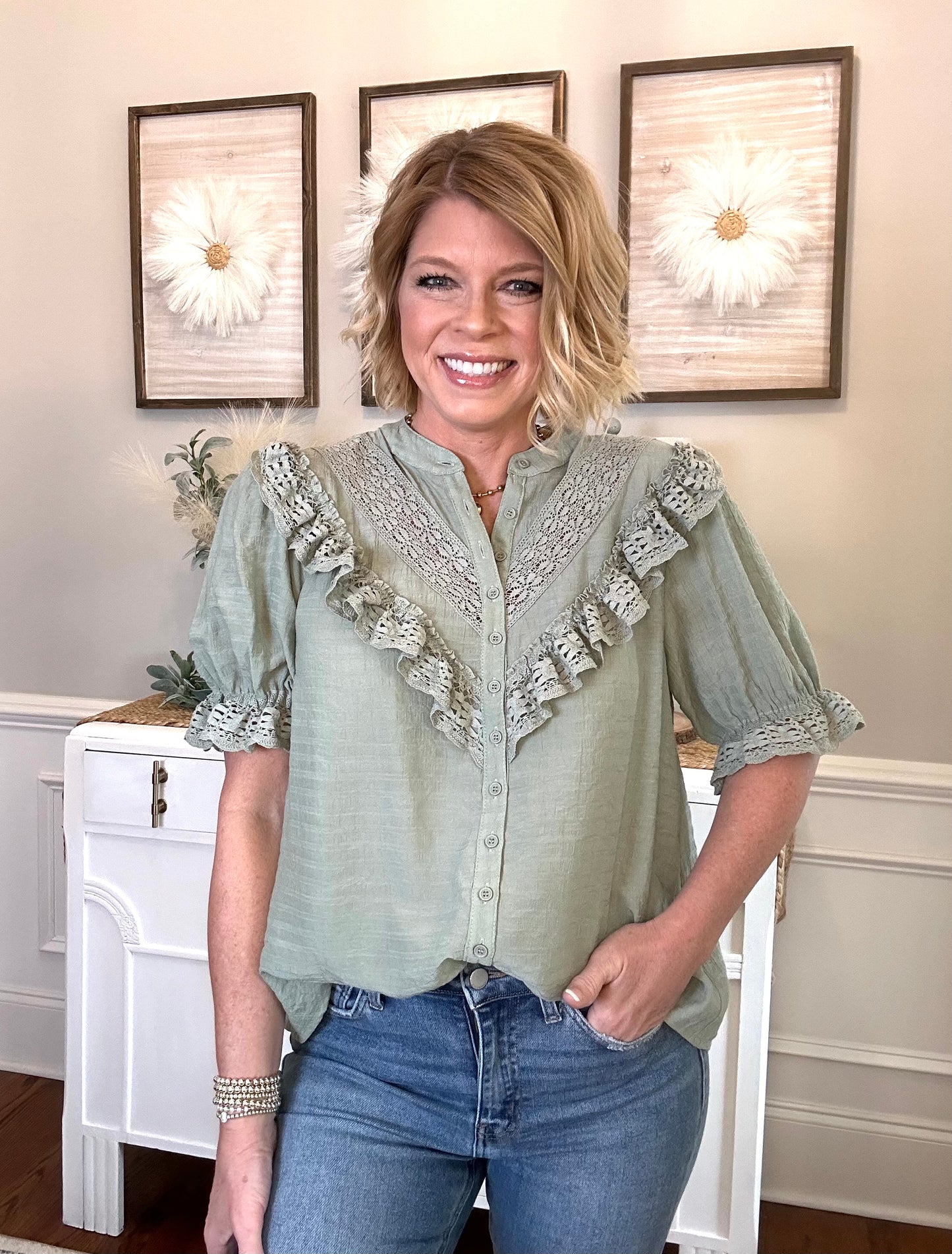 Palm Breeze Top | Sage - The Sassy Rack