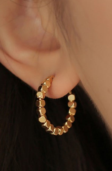 Minimalist Gold Beaded Hoops | Waterproof - The Sassy Rack