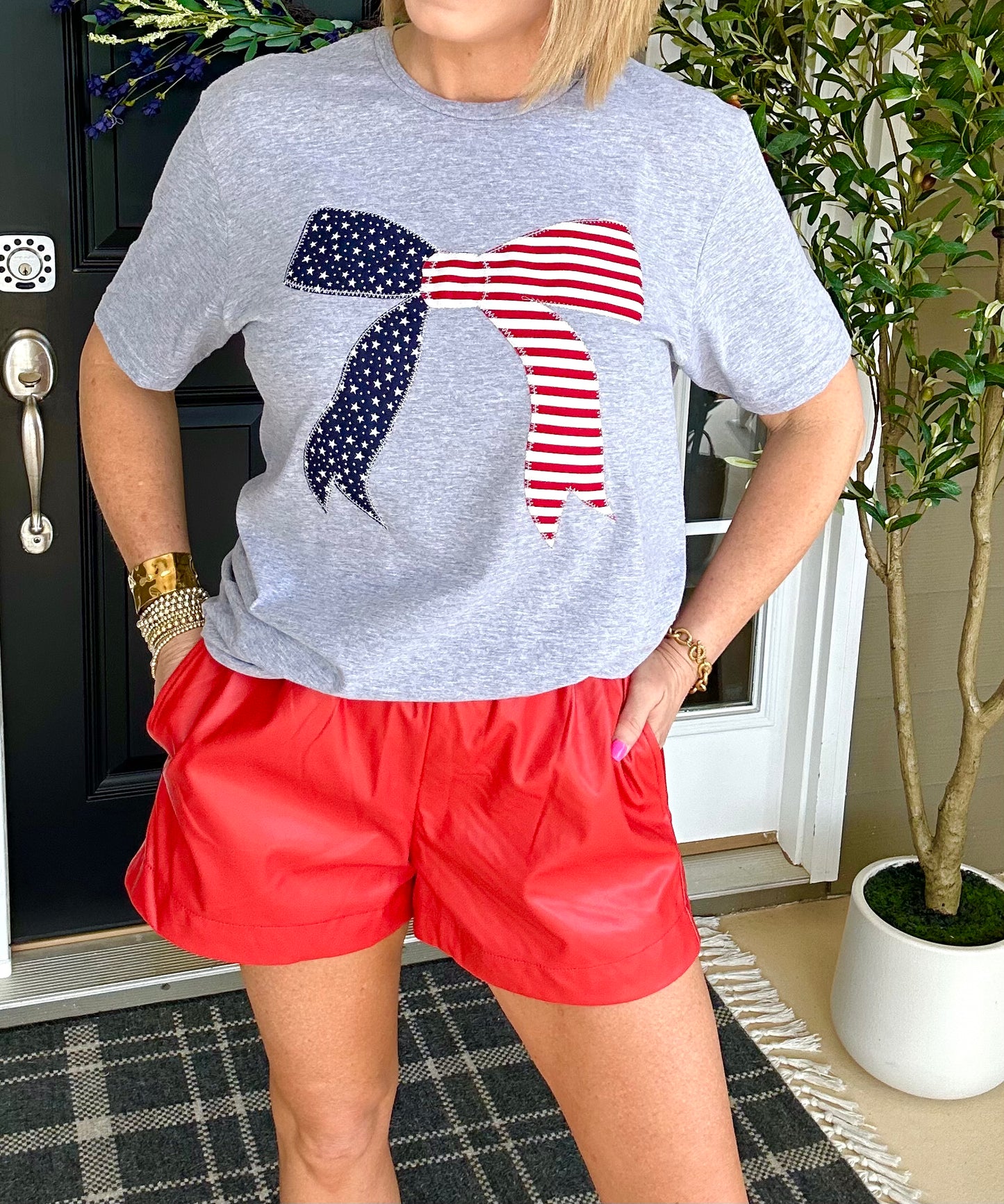 Oh My Stars Patriotic Bow Tee