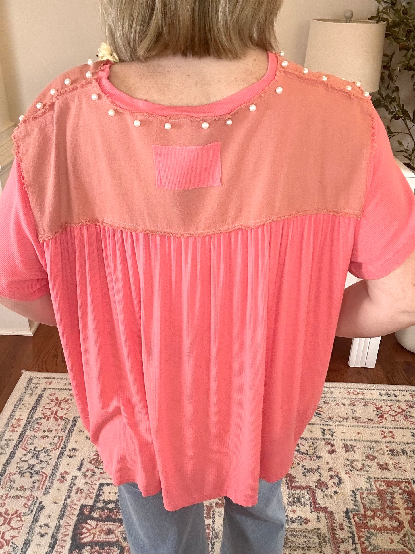 Pearl Crush Top | Coral