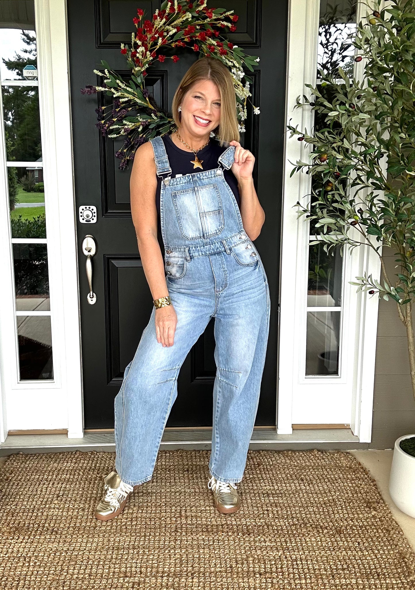 Denim Barrel Overalls | Lt. Wash
