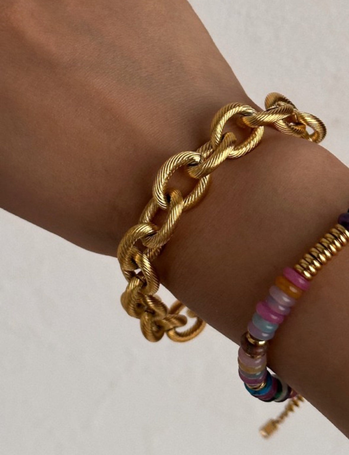 Gold Chunky Chain Link Bracelet | Waterproof