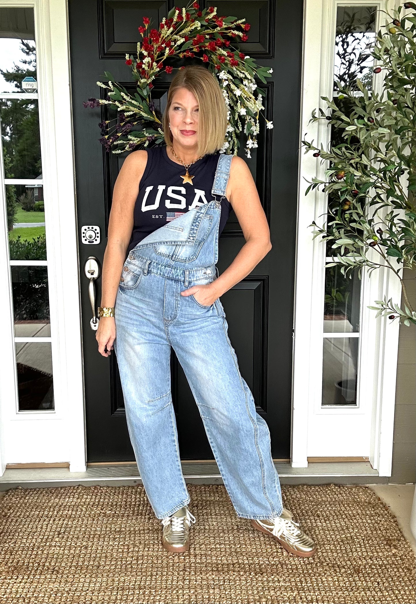 Denim Barrel Overalls | Lt. Wash