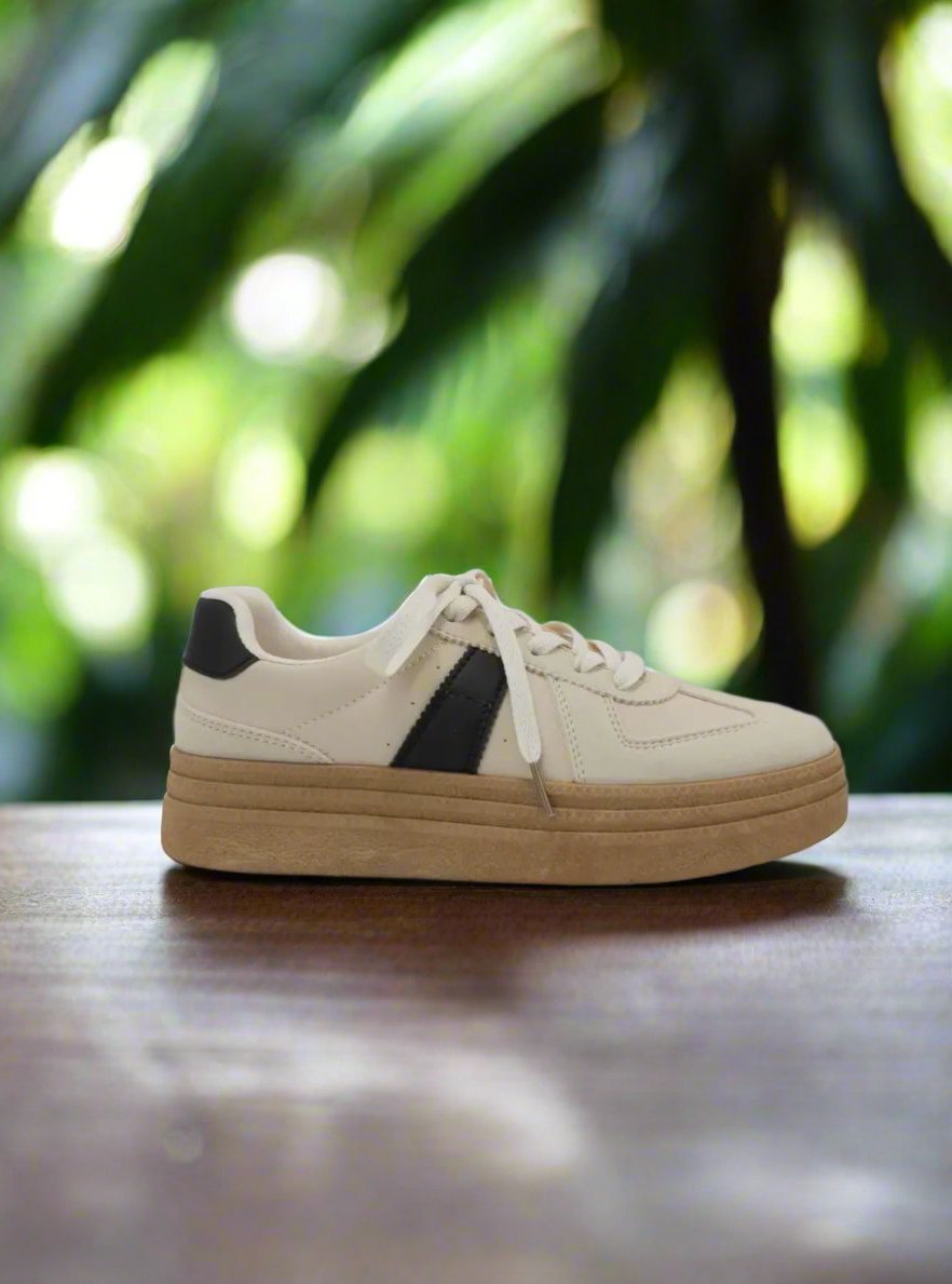 Galvin Platform Sneaker | Nude & Black