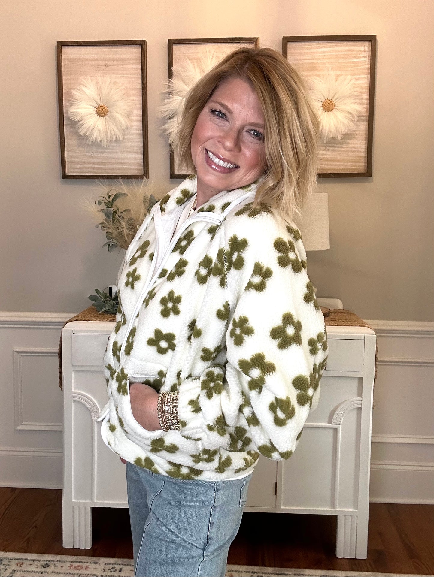 Limelight Fleece Floral Jacket - The Sassy Rack