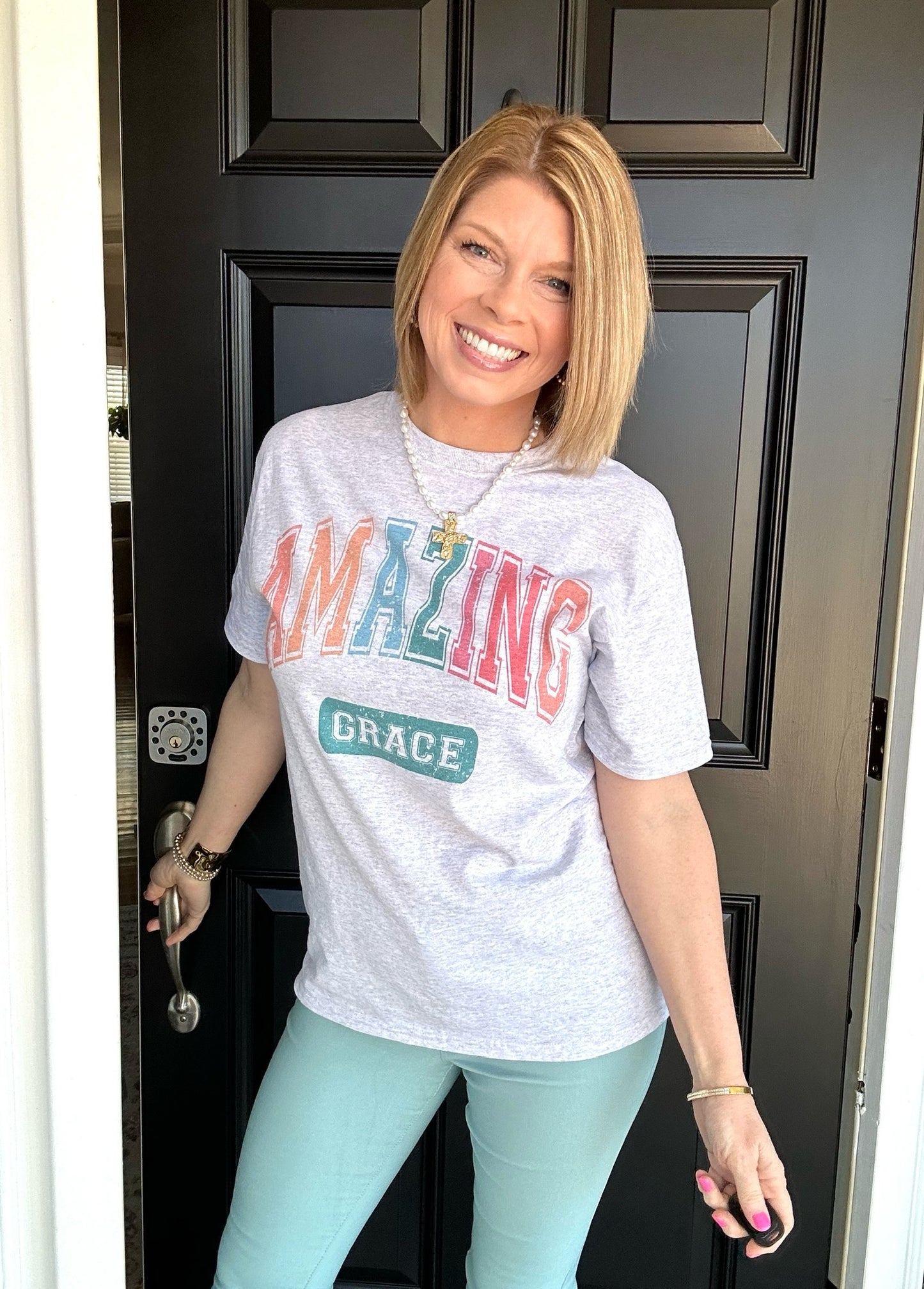 Amazing Grace Christian Tee | Ash Gray