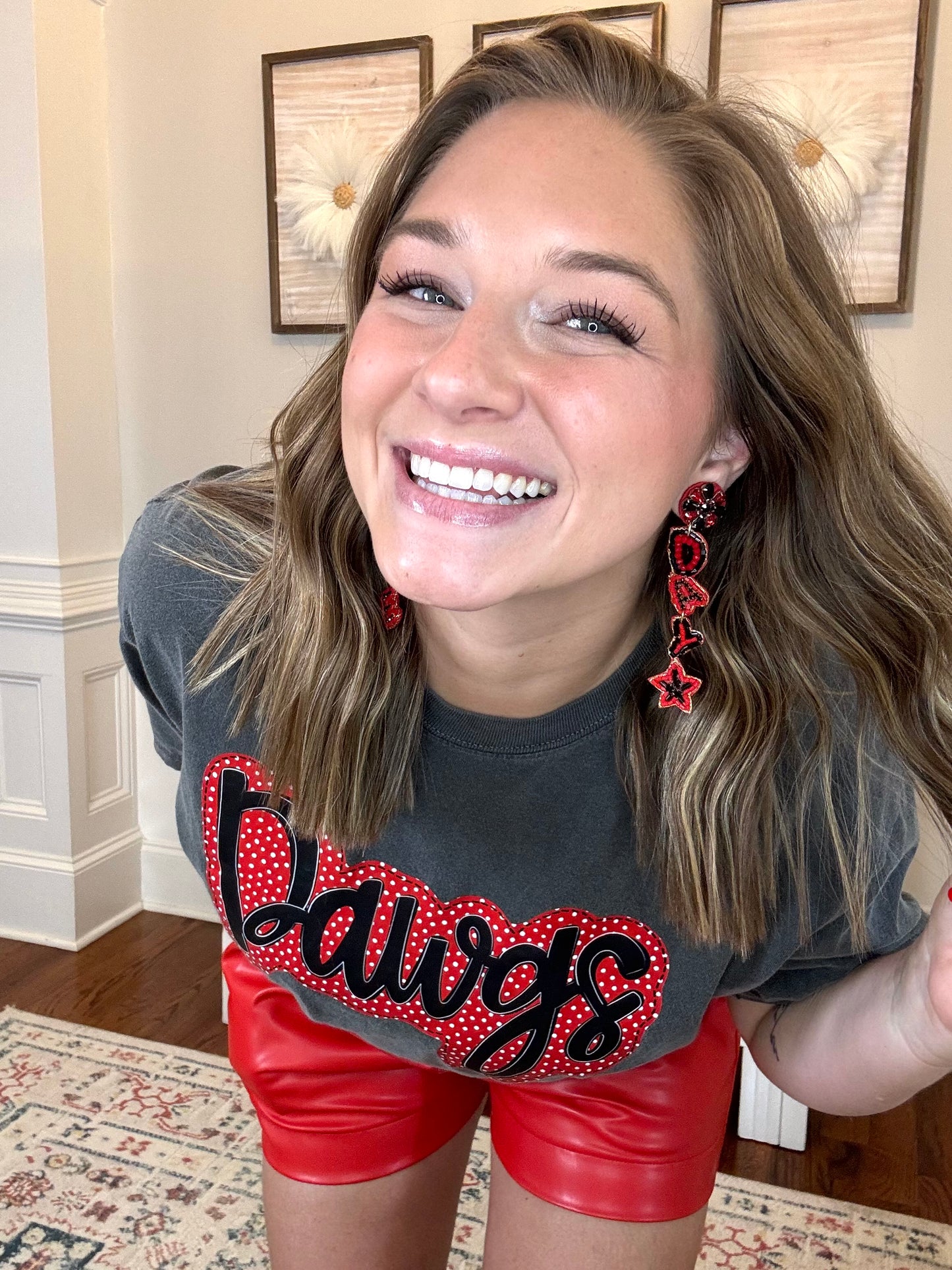 Game Day Earrings | Red & Black