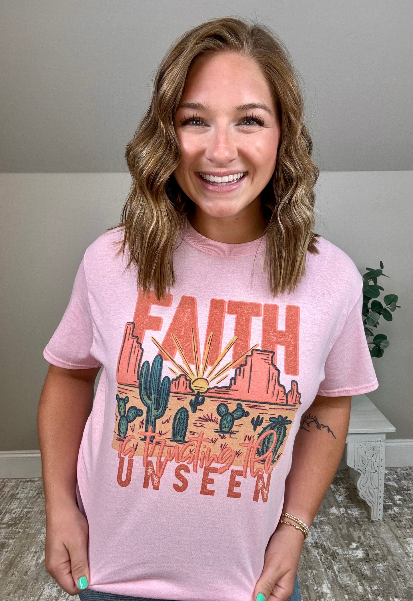 Faith Is Trusting The Unseen Tee | Pink