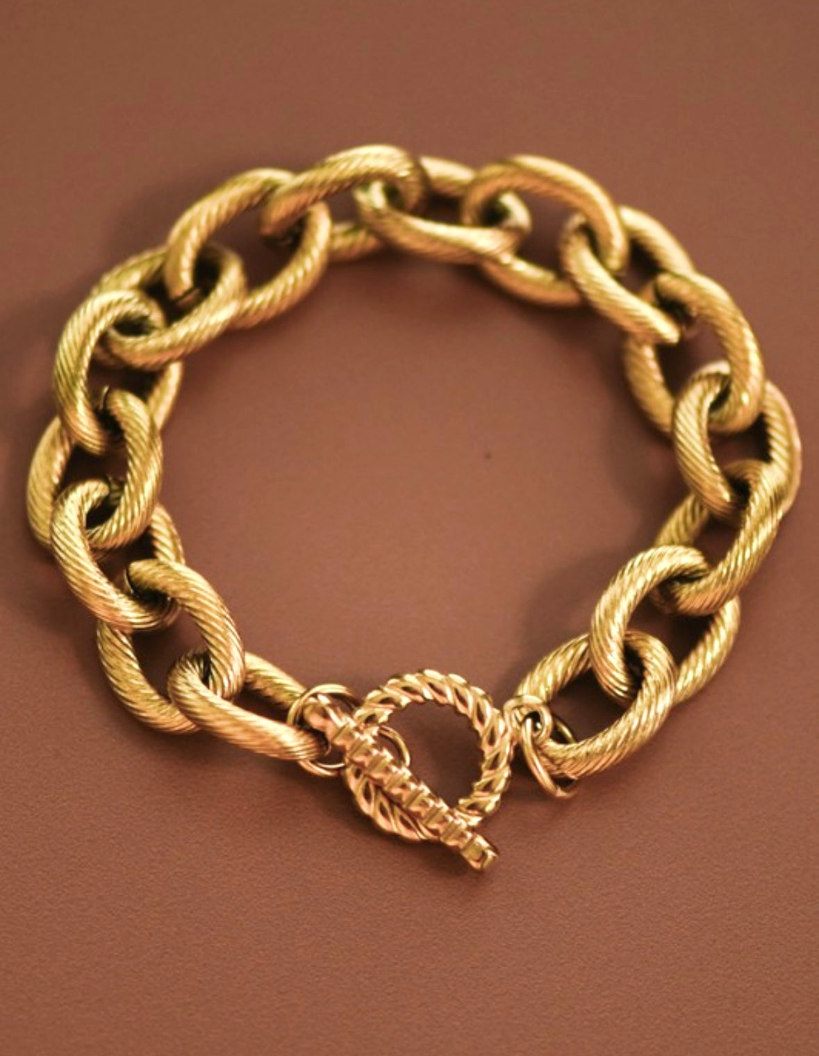 Gold Chunky Chain Link Bracelet | Waterproof