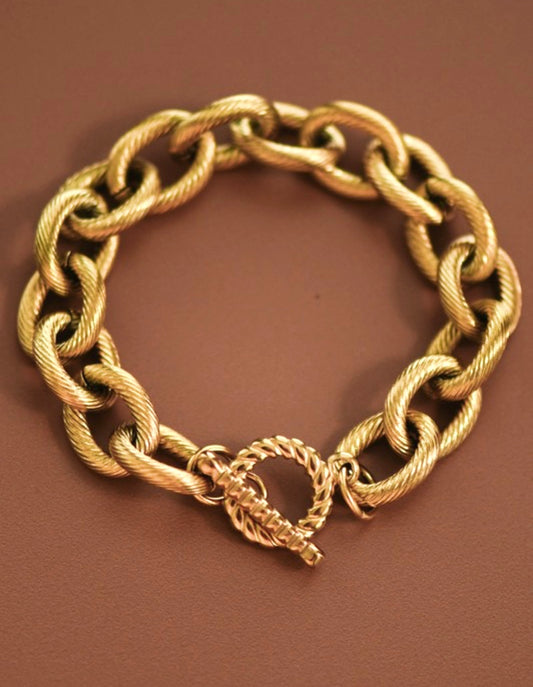 Gold Chunky Chain Link Bracelet | Waterproof