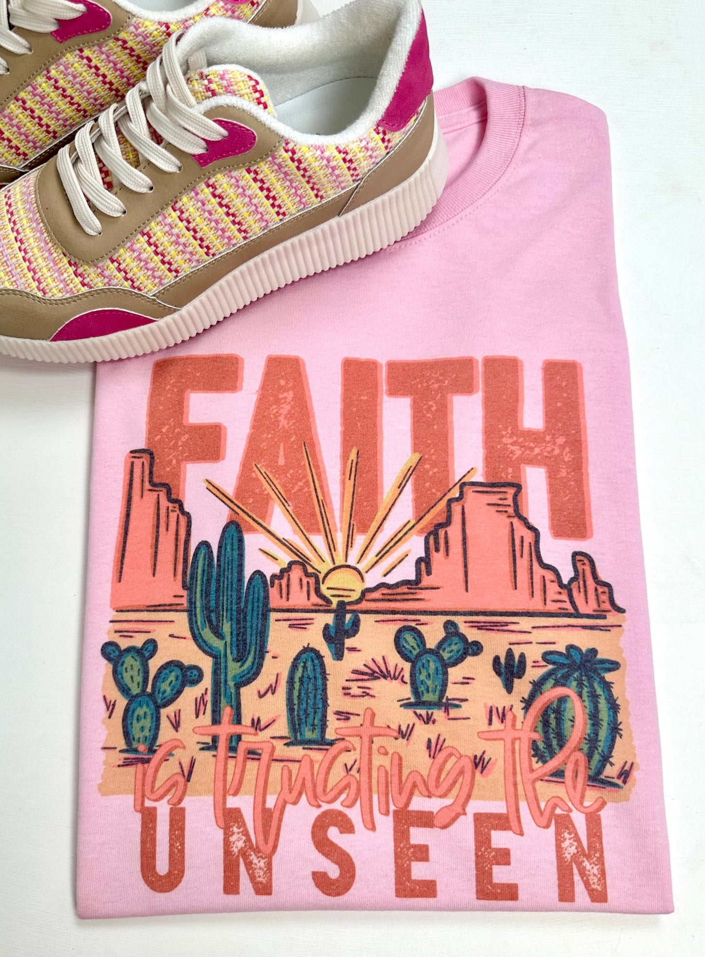 Faith Is Trusting The Unseen Tee | Pink