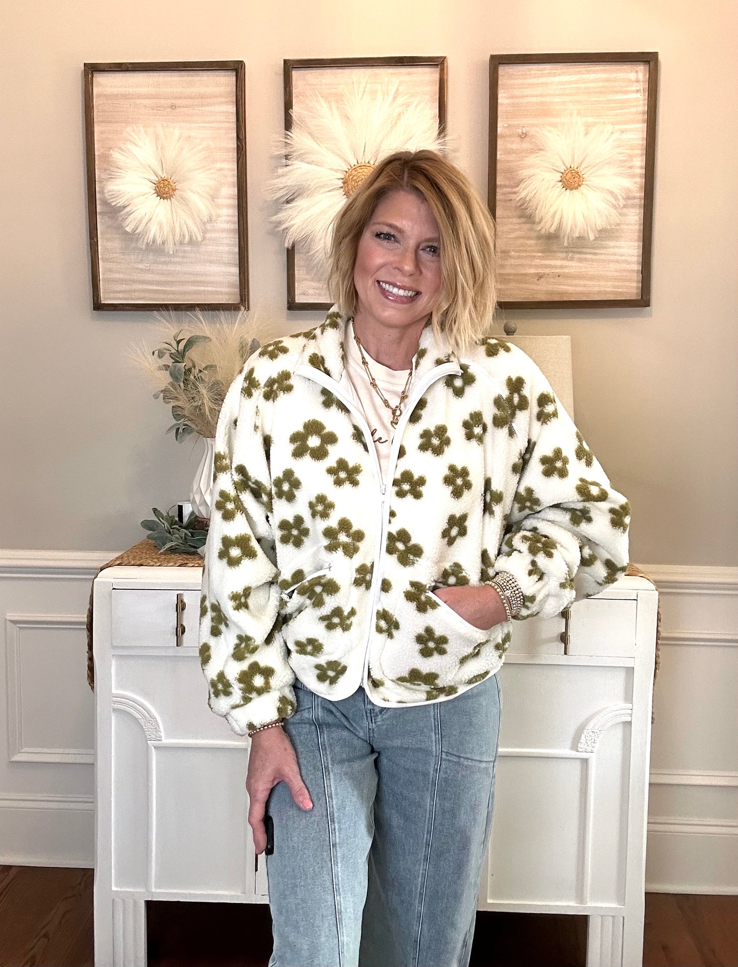 Limelight Fleece Floral Jacket - The Sassy Rack