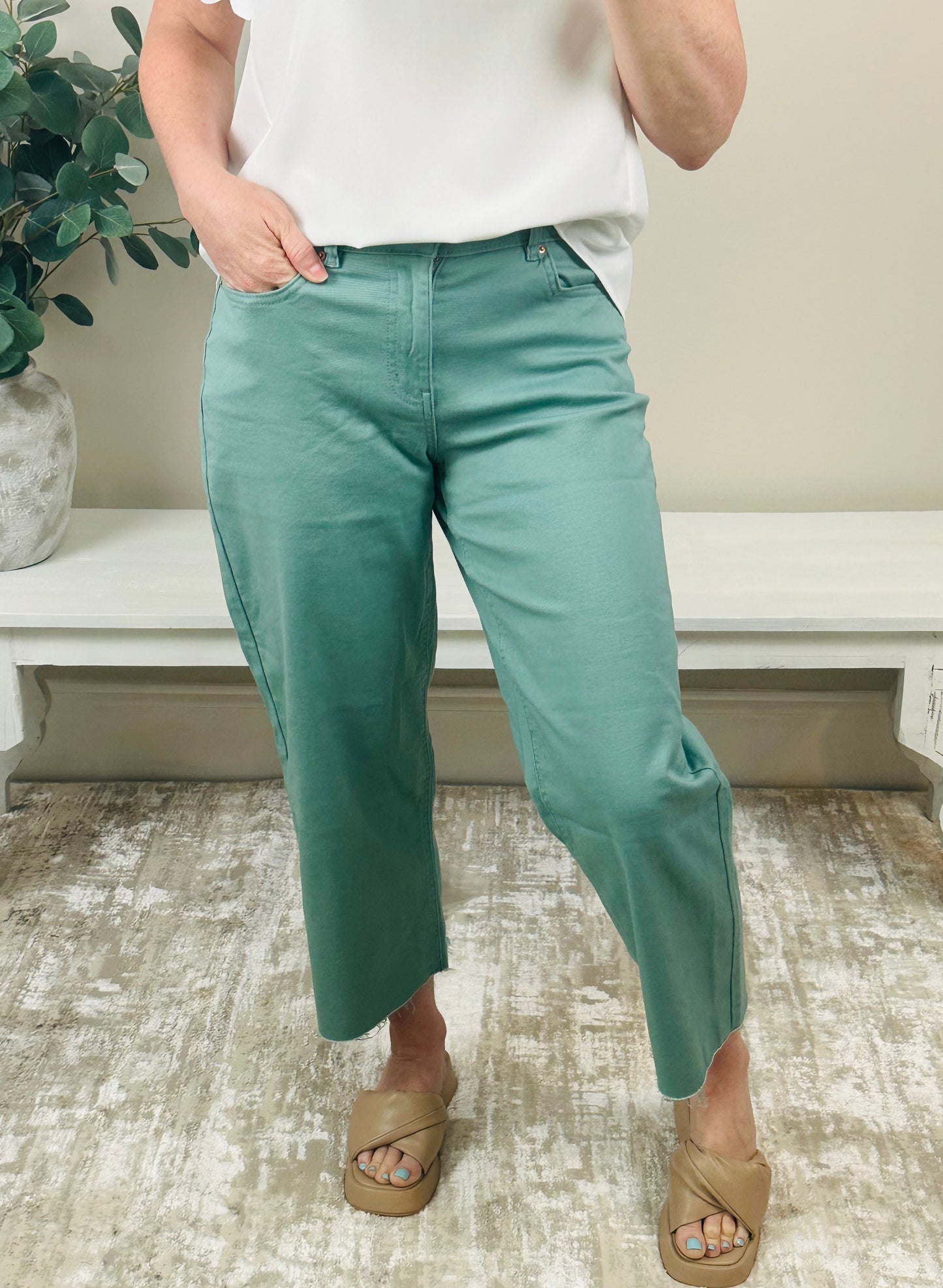 Cropped Trouser Pant | 2 Colors