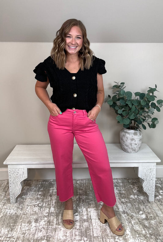 Cropped Trouser Pant | 2 Colors