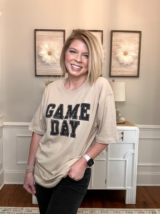 Game Day Oversized Tee | Tan