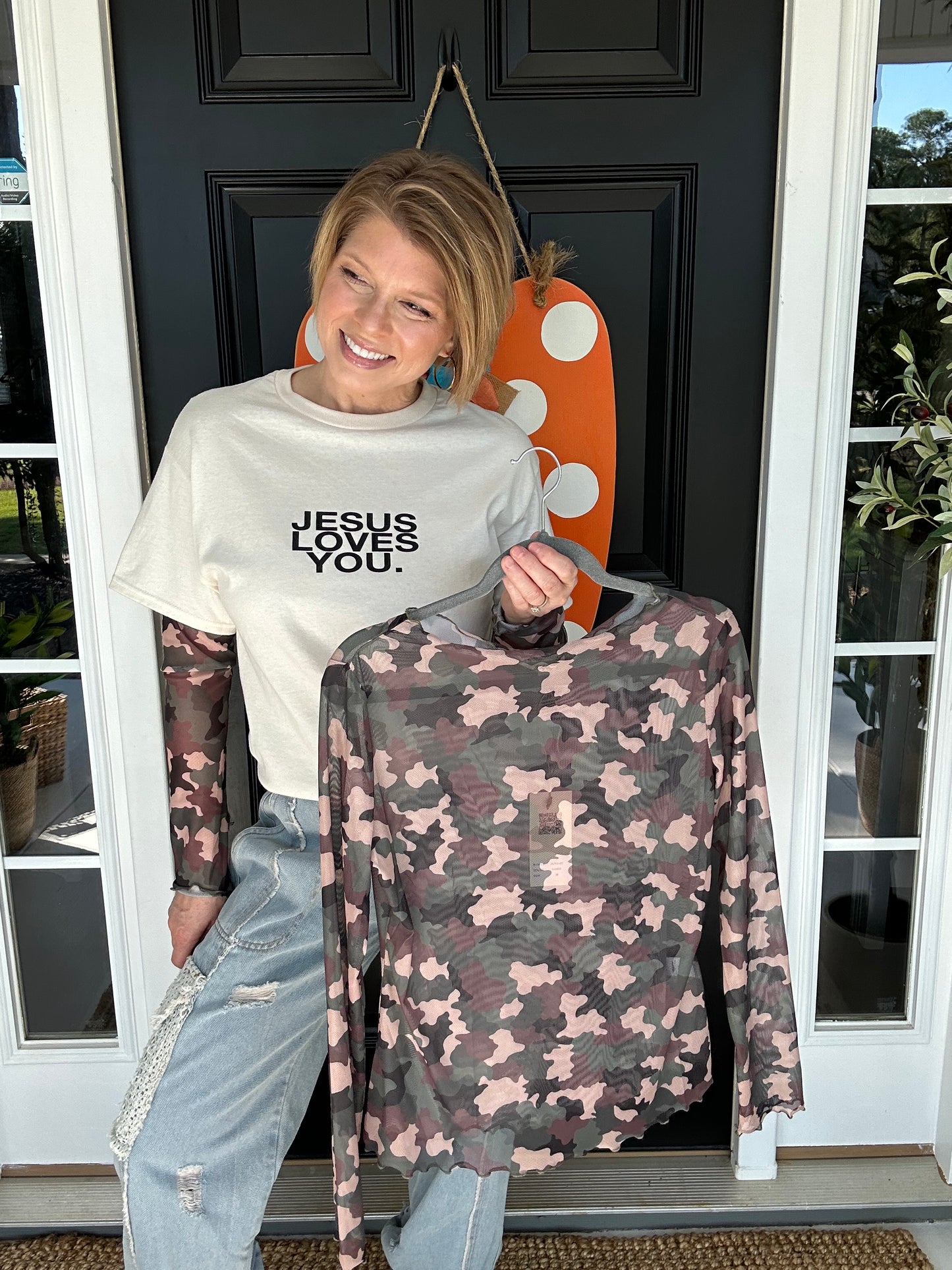 Can’t See Me Camo Mesh Layering Top