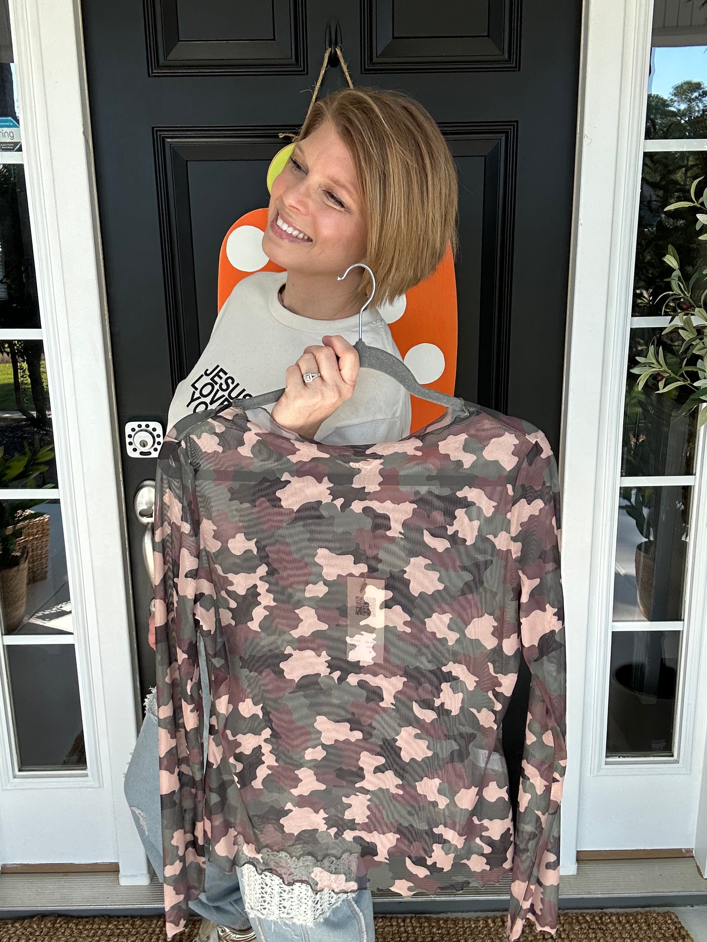 Can’t See Me Camo Mesh Layering Top