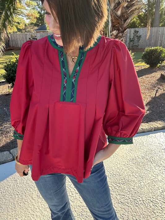 Ruby Christmas Top | Red