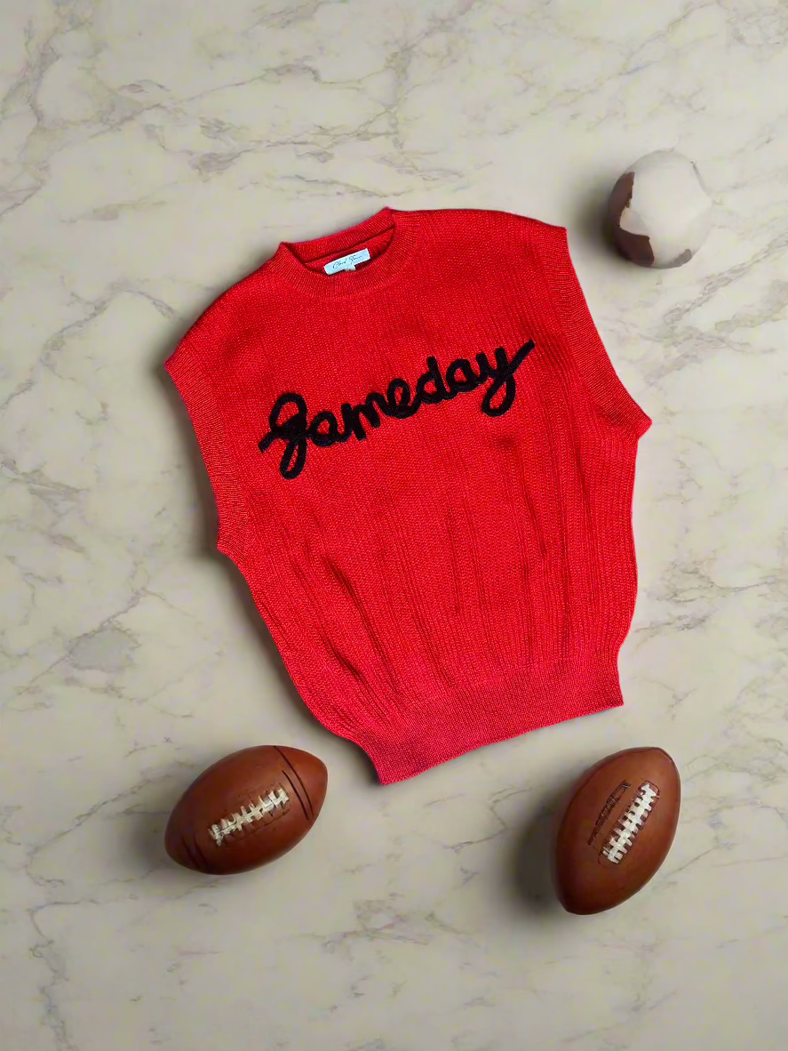 Game Day Sweater Top | Red