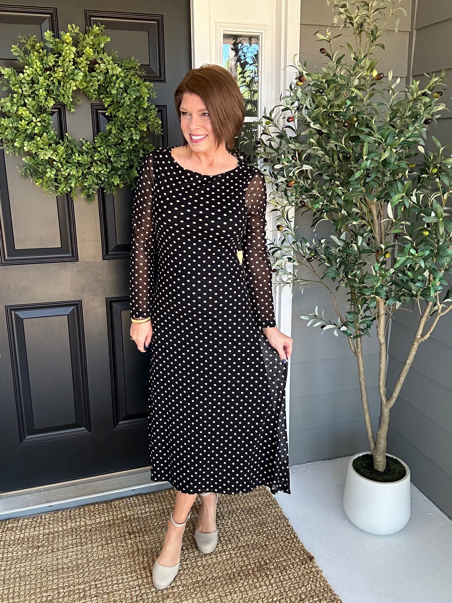 Bambi Dot Midi | Black