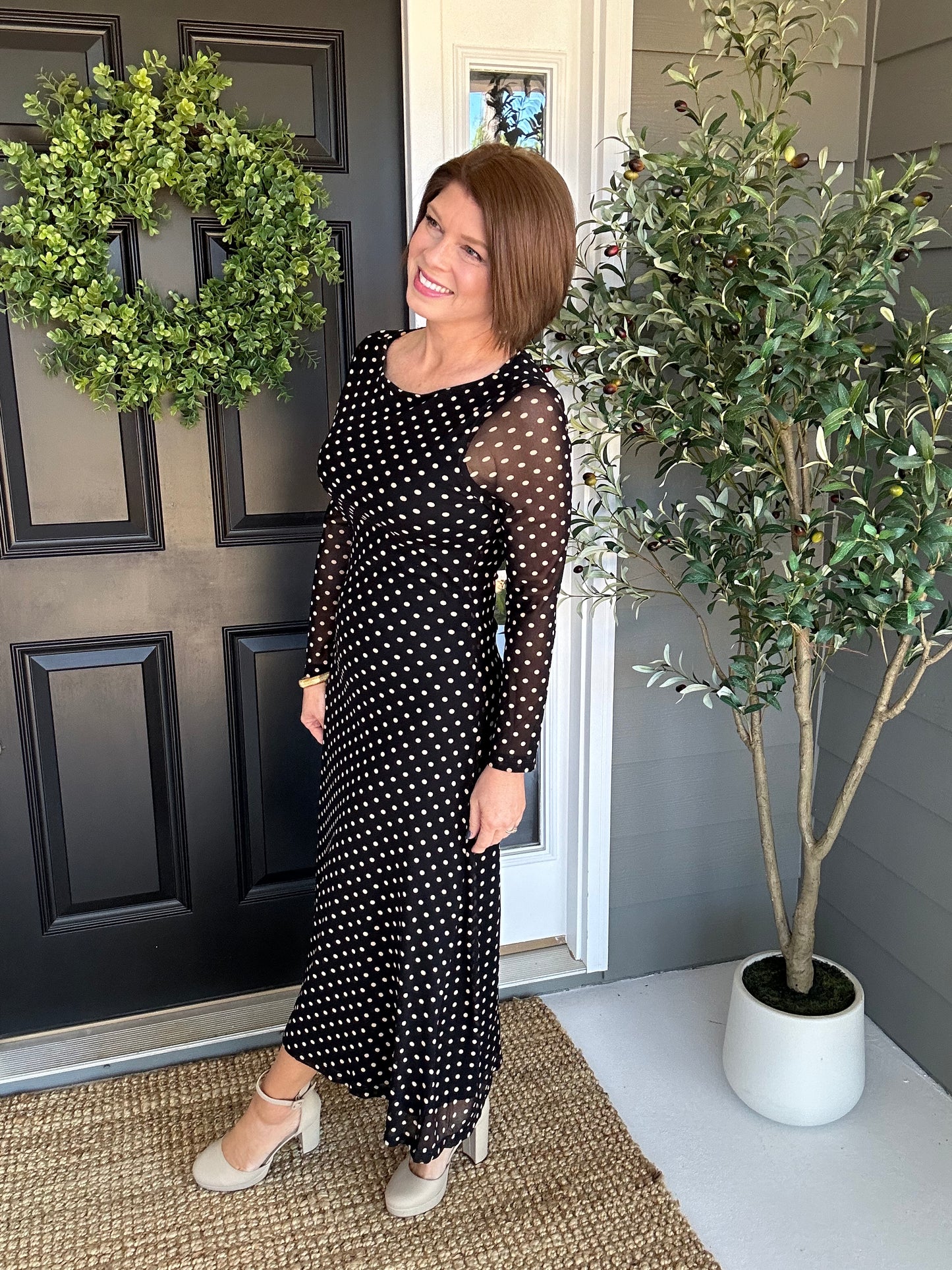 Bambi Dot Midi | Black