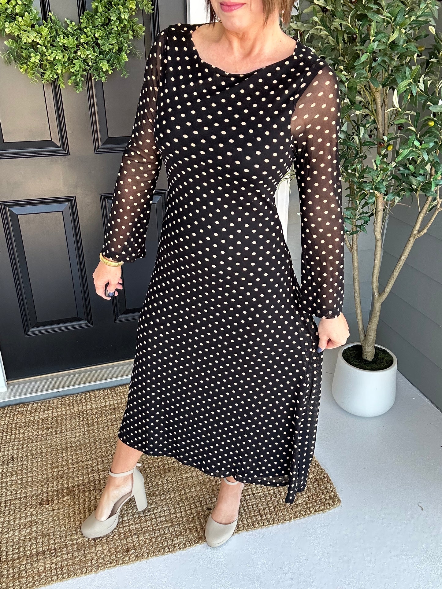 Bambi Dot Midi | Black
