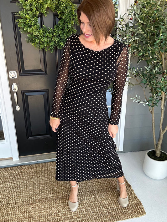 Bambi Dot Midi | Black