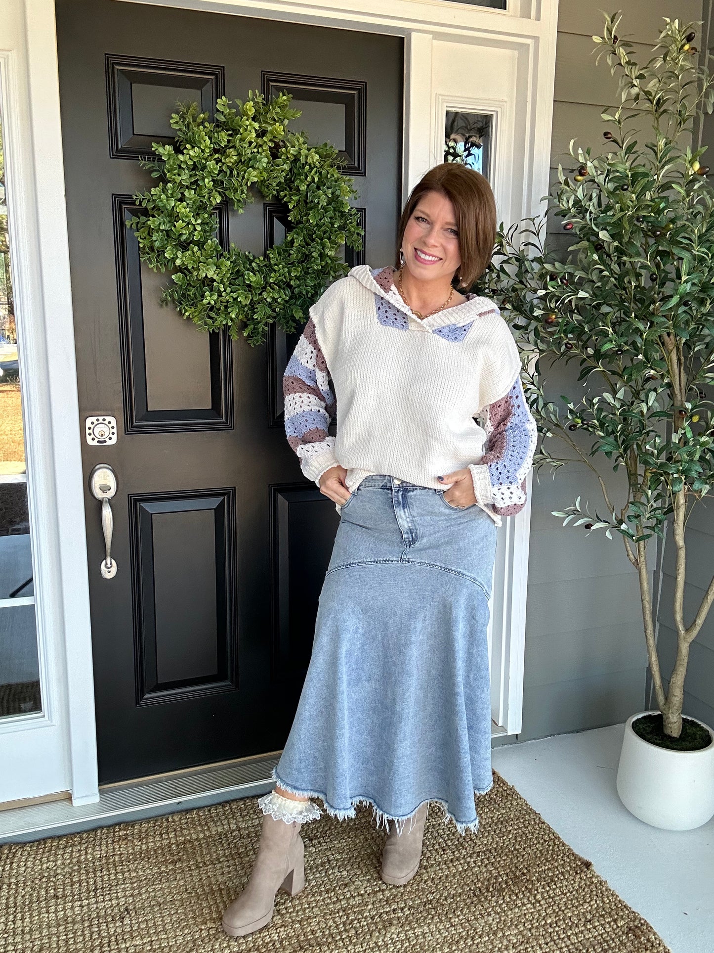 Brooklyn Denim Skirt | Light Denim