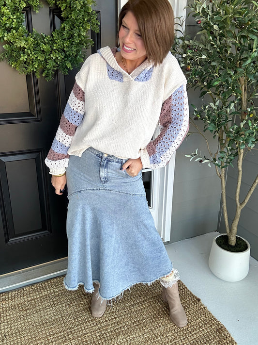 Brooklyn Denim Skirt | Light Denim