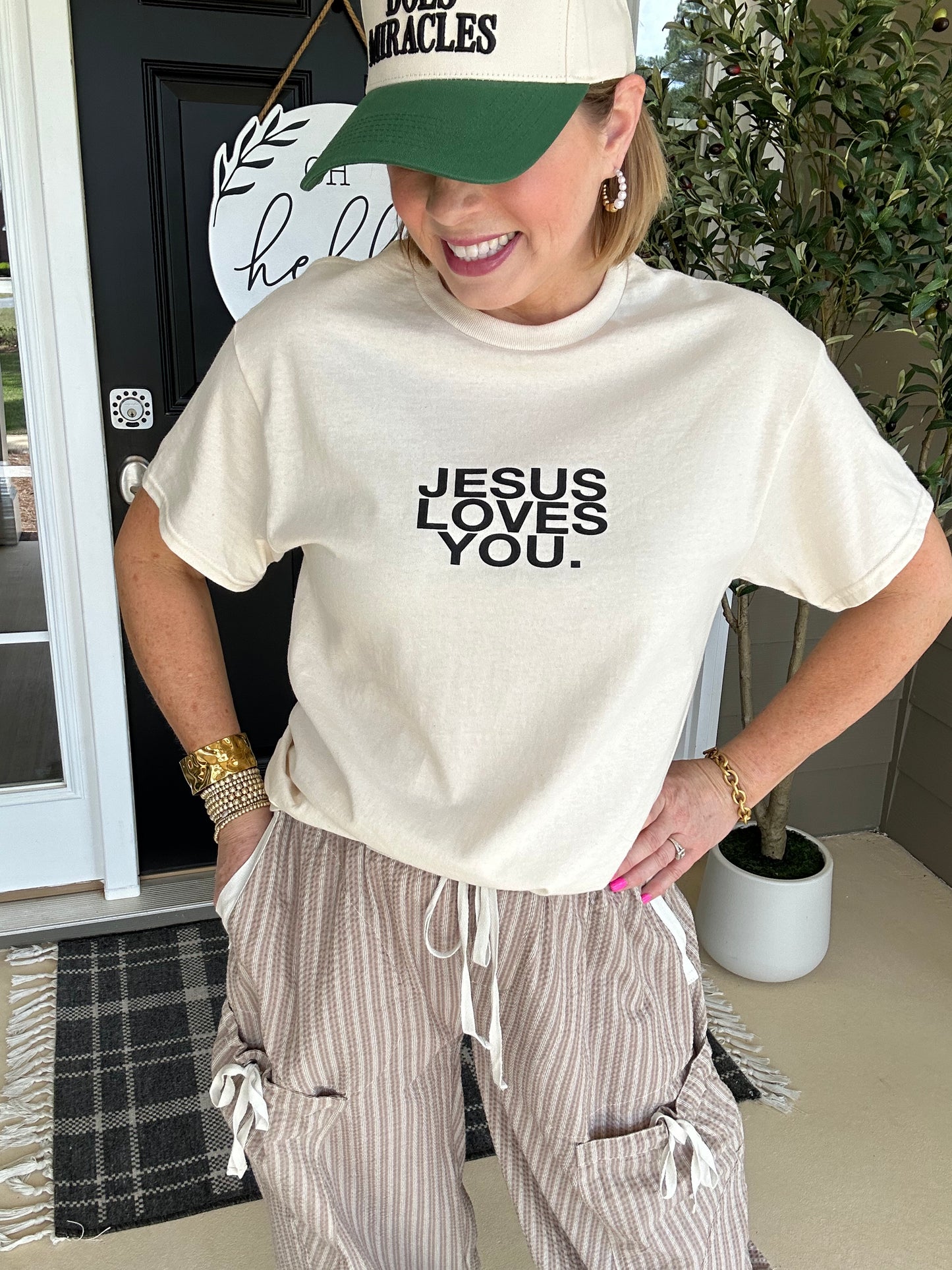 Jesus Loves You | Black on Beige
