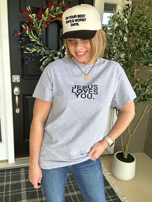 Jesus Loves You | Black on Gray