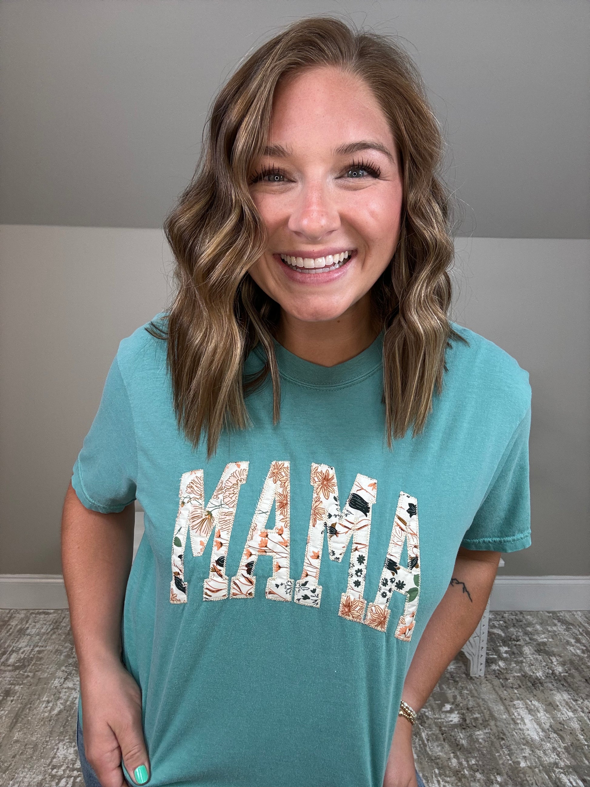 Mama Wildflower Tee | Lagoon - The Sassy Rack