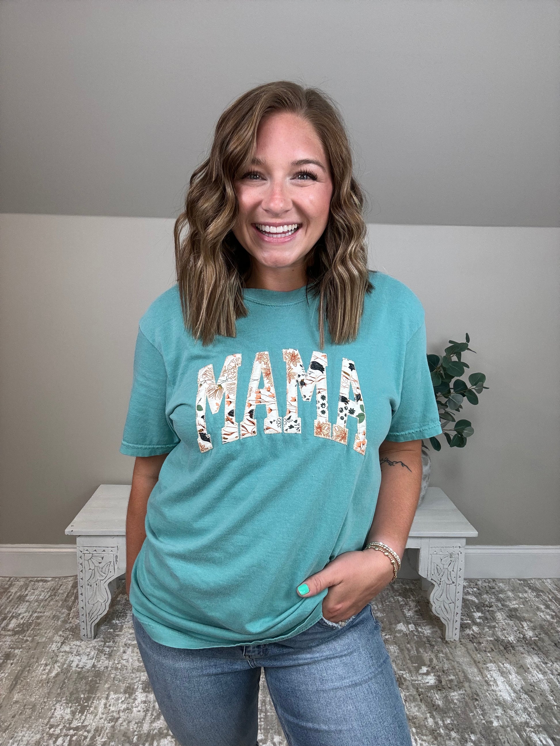 Mama Wildflower Tee | Lagoon - The Sassy Rack