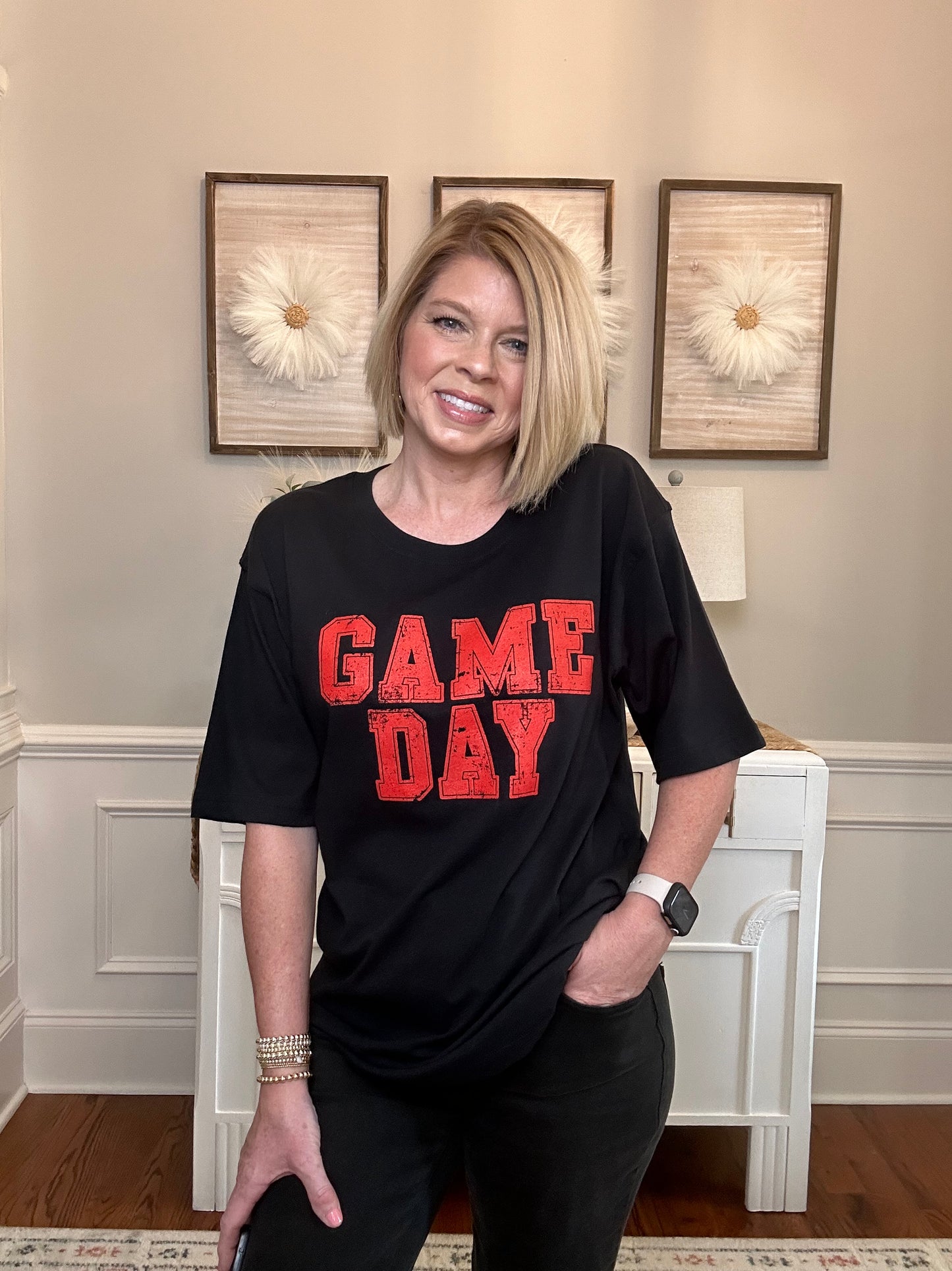 Game Day Oversized Tee | Black - The Sassy Rack