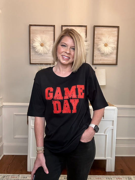 Game Day Oversized Tee | Black